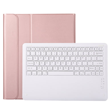 A12B Bluetooth 3.0 Ultra-thin Detachable Bluetooth Keyboard Leather Tablet Case for iPad Pro 12.9 inch （2018）, with Pen Slot & Holder(Rose Gold)