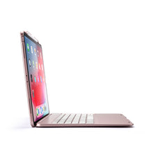 F129S ABS Colorful Backlit Bluetooth Keyboard Tablet Case for iPad Pro 12.9 inch （2018）, with Pen Slot(Rose Gold)