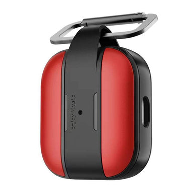 Mutural Rugged Utility Protective Case with Hook For AirPods 3 (Red)