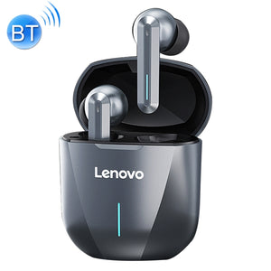 Original Lenovo XG01 IPX5 Waterproof Dual Microphone Noise Reduction Bluetooth Gaming Earphone with Charging Box & LED Breathing Light, Support Touch & Game / Music Mode (Tarnish)