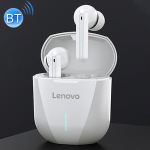 Original Lenovo XG01 IPX5 Waterproof Dual Microphone Noise Reduction Bluetooth Gaming Earphone with Charging Box & LED Breathing Light, Support Touch & Game / Music Mode (White)