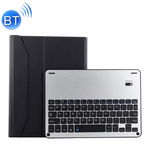 1139B Detachable Bluetooth 3.0 Aluminum Alloy Keyboard + Lambskin Texture Leather Tablet Case for iPad Pro 11 inch (2018), with Three-gear Adjustment / Magnetic / Sleep Function (Black Silver)