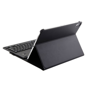 1139B Detachable Bluetooth 3.0 Aluminum Alloy Keyboard + Lambskin Texture Leather Tablet Case for iPad Pro 11 inch (2018), with Three-gear Adjustment / Magnetic / Sleep Function (Black)