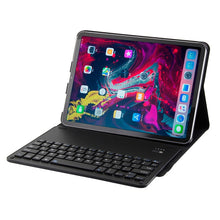 1139B Detachable Bluetooth 3.0 Aluminum Alloy Keyboard + Lambskin Texture Leather Tablet Case for iPad Pro 11 inch (2018), with Three-gear Adjustment / Magnetic / Sleep Function (Black)