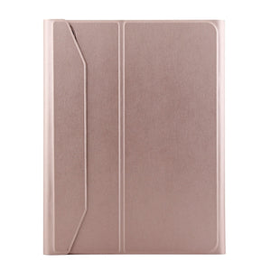 1139B Detachable Bluetooth 3.0 Aluminum Alloy Keyboard + Lambskin Texture Leather Tablet Case for iPad Pro 11 inch (2018), with Three-gear Adjustment / Magnetic / Sleep Function (Pink)