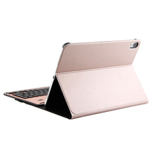 1139B Detachable Bluetooth 3.0 Aluminum Alloy Keyboard + Lambskin Texture Leather Tablet Case for iPad Pro 11 inch (2018), with Three-gear Adjustment / Magnetic / Sleep Function (Pink)