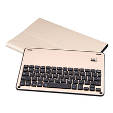 FT-1039B Detachable Bluetooth 3.0 Aluminum Alloy Keyboard + Lambskin Texture Leather Tablet Case for iPad Pro 10.5 inch / iPad Air (2019), with Water Repellent / Three-gear Angle Adjustment / Magnetic / Sleep Function (Gold)