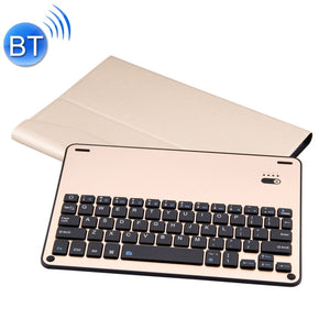 FT-1039B Detachable Bluetooth 3.0 Aluminum Alloy Keyboard + Lambskin Texture Leather Tablet Case for iPad Pro 10.5 inch / iPad Air (2019), with Water Repellent / Three-gear Angle Adjustment / Magnetic / Sleep Function (Gold)