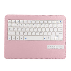 IP011 Detachable Bluetooth 3.0 ABS Keyboard + Litchi Texture Leather Tablet Case for iPad Pro 11 inch (2018), with Sleep Function (Pink)