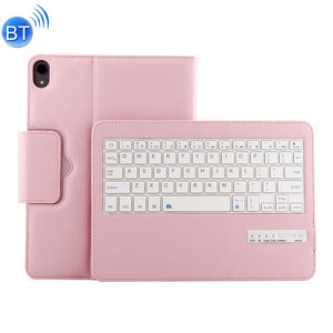 IP011 Detachable Bluetooth 3.0 ABS Keyboard + Litchi Texture Leather Tablet Case for iPad Pro 11 inch (2018), with Sleep Function (Pink)