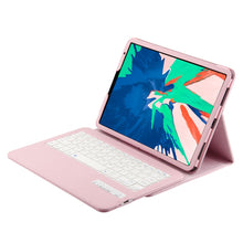 IP011 Detachable Bluetooth 3.0 ABS Keyboard + Litchi Texture Leather Tablet Case for iPad Pro 11 inch (2018), with Sleep Function (Pink)