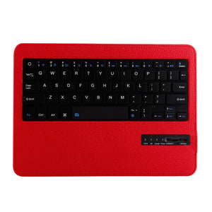 IP011 Detachable Bluetooth 3.0 ABS Keyboard + Litchi Texture Leather Tablet Case for iPad Pro 11 inch (2018), with Sleep Function (Red)