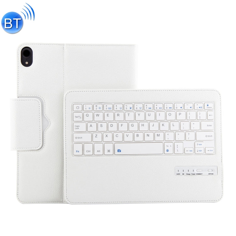 IP011 Detachable Bluetooth 3.0 ABS Keyboard + Litchi Texture Leather Tablet Case for iPad Pro 11 inch (2018), with Sleep Function (White)