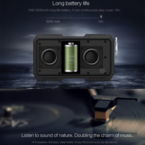NILLKIN X-Man Portable Outdoor Sports Waterproof Bluetooth Speaker Stereo Wireless Sound Box Subwoofer Audio Receiver, For iPhone, Galaxy, Sony, Lenovo, HTC, Huawei, Google, LG, Xiaomi, other Smartphones(Green)
