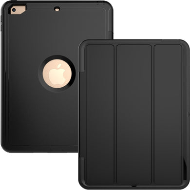 For iPad 9.7 (2018) & iPad 9.7 (2017) 3-fold Magnetic Protective Case with Smart Cover Auto-sleep & Awake Function(Black)