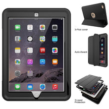 For iPad 9.7 (2018) & iPad 9.7 (2017) 3-fold Magnetic Protective Case with Smart Cover Auto-sleep & Awake Function(Black)