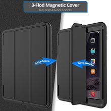 For iPad 9.7 (2018) & iPad 9.7 (2017) 3-fold Magnetic Protective Case with Smart Cover Auto-sleep & Awake Function(Black)