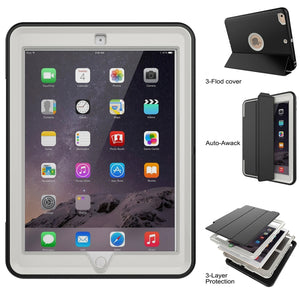 For iPad 9.7 (2018) & iPad 9.7 (2017) 3-fold Magnetic Protective Case with Smart Cover Auto-sleep & Awake Function(Grey)