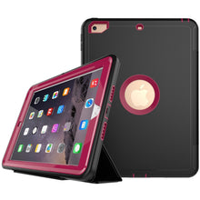 For iPad 9.7 (2018) & iPad 9.7 (2017) 3-fold Magnetic Protective Case with Smart Cover Auto-sleep & Awake Function(Magenta)