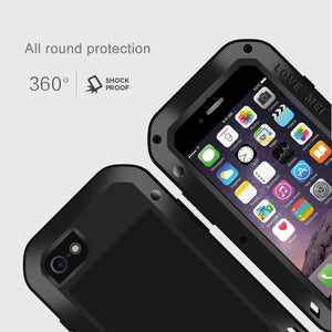 LOVE MEI for  iPhone 7 Professional and Powerful Dustproof Shockproof Anti-slip Metal Protective Case(Black)