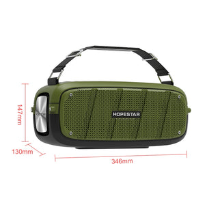 HOPESTAR A20 Pro TWS Portable Outdoor Waterproof Subwoofer Bluetooth Speaker with Microphone, Support Power Bank & Hands-free Call & U Disk & TF Card & 3.5mm AUX (Green)