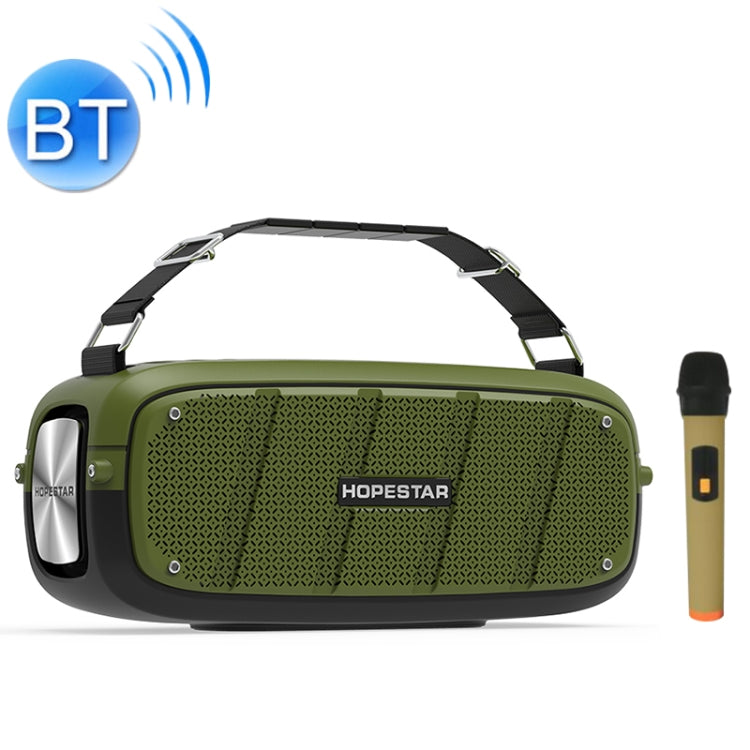 HOPESTAR A20 Pro TWS Portable Outdoor Waterproof Subwoofer Bluetooth Speaker with Microphone, Support Power Bank & Hands-free Call & U Disk & TF Card & 3.5mm AUX (Green)