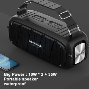 HOPESTAR A20 Pro TWS Portable Outdoor Waterproof Subwoofer Bluetooth Speaker with Microphone, Support Power Bank & Hands-free Call & U Disk & TF Card & 3.5mm AUX (Red)