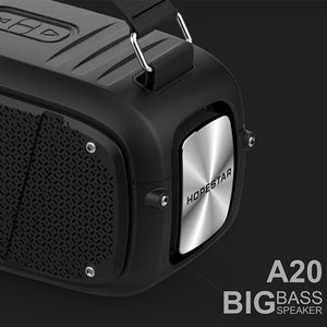 HOPESTAR A20 Pro TWS Portable Outdoor Waterproof Subwoofer Bluetooth Speaker with Microphone, Support Power Bank & Hands-free Call & U Disk & TF Card & 3.5mm AUX (Black)