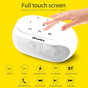 awei Y200 Wireless Bluetooth Speaker with Touch Buttons, Support Aux Line and TF Card(Yellow)