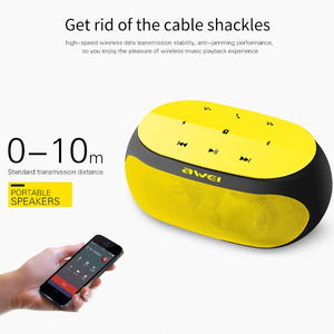 awei Y200 Wireless Bluetooth Speaker with Touch Buttons, Support Aux Line and TF Card(Yellow)