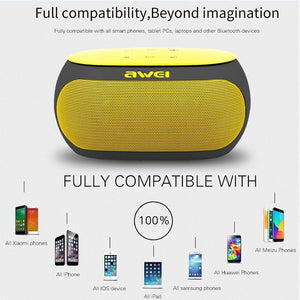 awei Y200 Wireless Bluetooth Speaker with Touch Buttons, Support Aux Line and TF Card(Yellow)