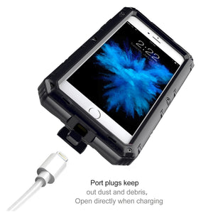 Waterproof Dustproof Shockproof Zinc Alloy + Silicone Case For iPhone SE 2020 & 8 & 7 (Black)