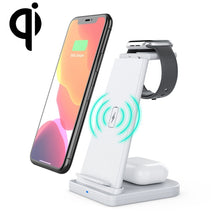 HQ-UD21 3 in 1 Folding Mobile Phone Watch Multi-Function Charging Stand Wireless Charger for iPhones & Apple Watch & Airpods (White)