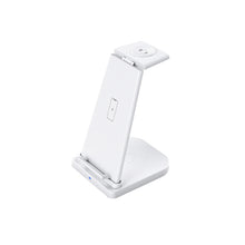 HQ-UD21 3 in 1 Folding Mobile Phone Watch Multi-Function Charging Stand Wireless Charger for iPhones & Apple Watch & Airpods (White)