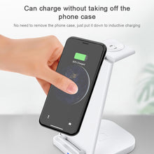 HQ-UD21 3 in 1 Folding Mobile Phone Watch Multi-Function Charging Stand Wireless Charger for iPhones & Apple Watch & Airpods (White)