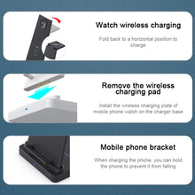 HQ-UD21 3 in 1 Folding Mobile Phone Watch Multi-Function Charging Stand Wireless Charger for iPhones & Apple Watch & Airpods (White)