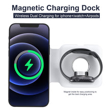 Q500 Foldable Magnetic Dual Wireless Charger for Phones / iWatch / AirPods(White)