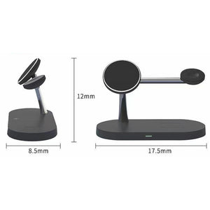T268 5 in 1 15W Multi-function Magnetic Wireless Charger for iPhone 12 Series & Apple Watchs & AirPods 1 / 2 / Pro, with LED Light (Black)