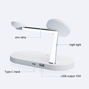 T268 5 in 1 15W Multi-function Magnetic Wireless Charger for iPhone 12 Series & Apple Watchs & AirPods 1 / 2 / Pro, with LED Light (White)