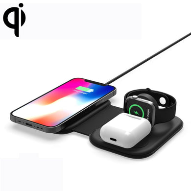 F20 3 in 1 15W Multi-function Magnetic Folding Wireless Charger for iPhone Series & Apple Watches & AirPods(Black)
