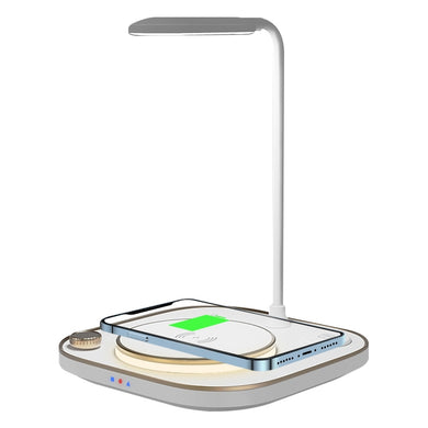 X3 15W 3 in 1 Wireless Charger, Table Lamp (White)