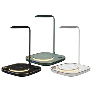 X3 15W 3 in 1 Wireless Charger, Table Lamp (Green)