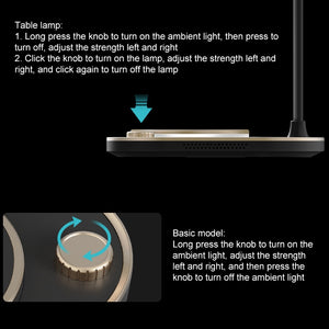 X3 15W 3 in 1 Wireless Charger, Table Lamp (Black)