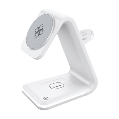 B17 3 in 1 Magnetic Wireless Vertical Charger (White)