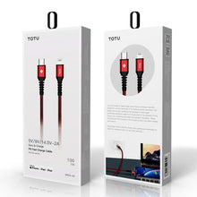 TOTUDESIGN BPDA-03 Aurora Series USB-C / Type-C to 8 Pin PD Fast Charging MFI Certified Braided Data Cable, Length: 1m(Red)