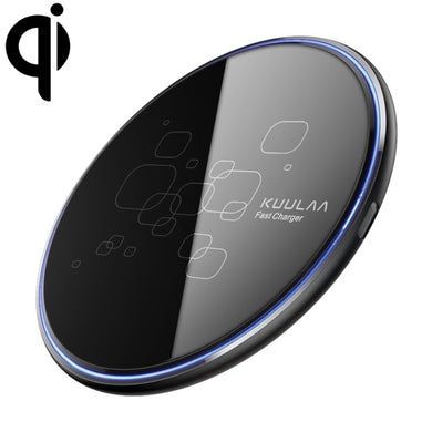 KUULAA KL-CD14 15W Round Shape Ultra-thin Wireless Charger (Black)