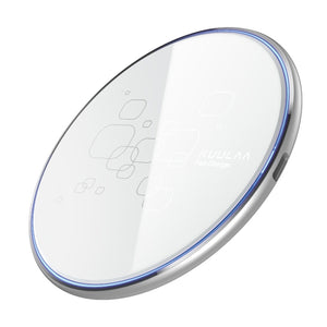 KUULAA KL-CD14 15W Round Shape Ultra-thin Wireless Charger (White)