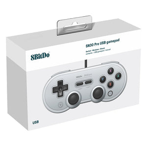 8Bitdo SN30 PRO USB Wired Gamepad Joystick for Swith / Steam / PC(Grey)