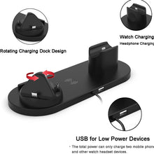 HQ-UD15-upgraded 6 in 1 Wireless Charger For iPhone, Apple Watch, AirPods and Other Android Phones(Black)