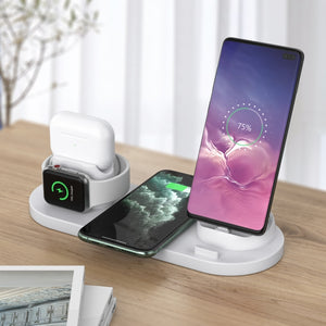 HQ-UD15-upgraded 6 in 1 Wireless Charger For iPhone, Apple Watch, AirPods and Other Android Phones(White)